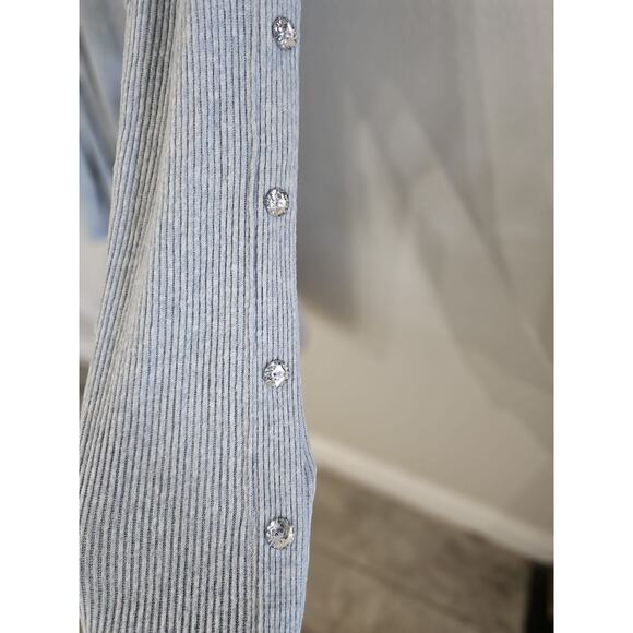 New York Laundry Sweater Sz XL Ribbed Button Sleeve High Low Loose Fit New - Picture 5 of 10